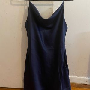 Satin navy blue dress small
